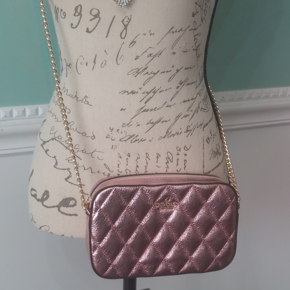 Kate spade glimmer quilted metallic crossbody - Picture 3 of 6